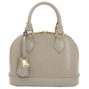 Louis Vuitton Leather Bag Alma Carre Gray Epi Handbag